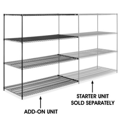 Black Wire Shelving Add-On Unit - 72 x 30 x 72" H-6750-72A