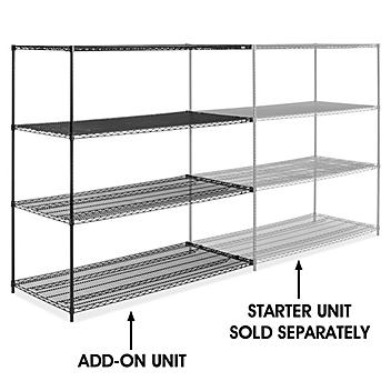 Black Wire Shelving Add-On Unit - 72 x 30 x 72" H-6750-72A