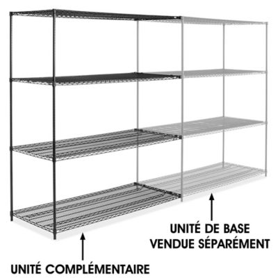 Black Wire Shelving Add-On Unit - 72 x 30 x 86" H-6750-86A