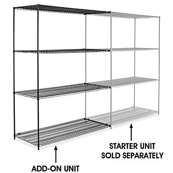 Black Wire Shelving Add-On Unit - 72 x 30 x 96" H-6750-96A