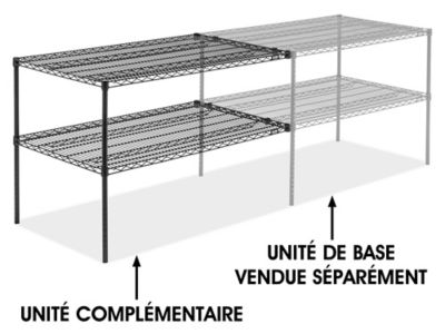 Add-On Unit for Two-Shelf Wire Shelving - 48 x 30 x 34", Black H-6760-34ABL