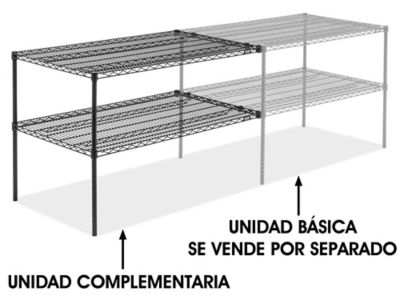Unidad Complementaria para Estantería de Alambre de Dos Repisas - 48 x 30 x 34", Negro H-6760-34ABL