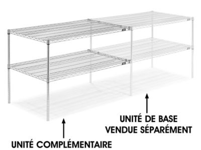 Add-On Unit for Two-Shelf Wire Shelving - 48 x 30 x 34", Chrome H-6760-34AC