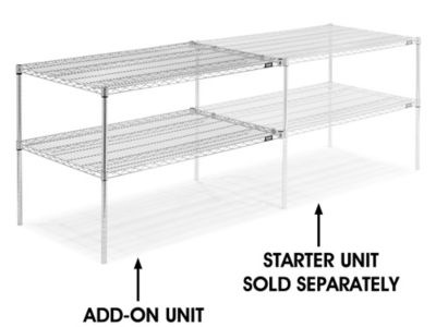 AddOn Unit for TwoShelf Wire Shelving 48 x 30 x 34", Chrome H6760