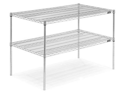Two-Shelf Wire Shelving Unit - 48 x 30 x 34", Chrome H-6760-34C