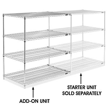 Chrome Wire Shelving Add-On Unit - 48 x 30 x 54" H-6760-54A