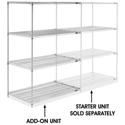 Chrome Wire Shelving Add-On Unit - 48 x 30 x 72" H-6760-72A