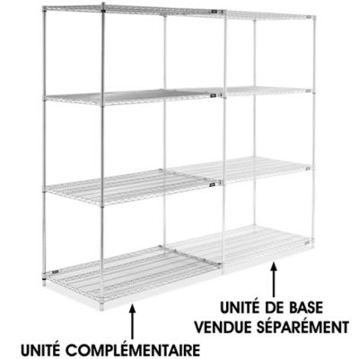 Chrome Wire Shelving Add-On Unit - 48 x 30 x 86" H-6760-86A