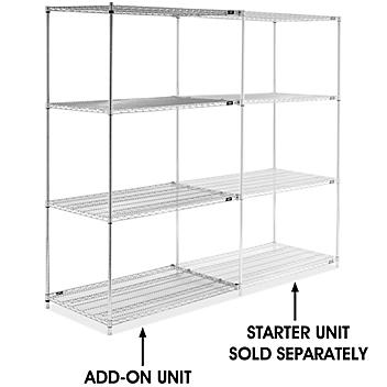 Chrome Wire Shelving Add-On Unit - 48 x 30 x 86" H-6760-86A