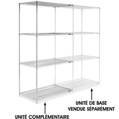 Chrome Wire Shelving Add-On Unit - 48 x 30 x 96" H-6760-96A