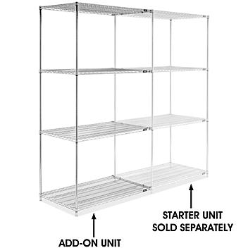 Chrome Wire Shelving Add-On Unit - 48 x 30 x 96" H-6760-96A