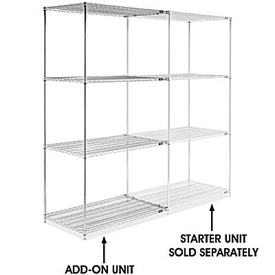 Chrome Wire Shelving Add On Unit 48 X, Uline Chrome Wire Shelving Instructions