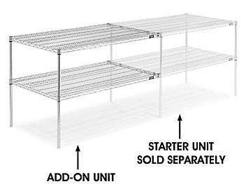 Chrome Wire Shelving Add-On Unit - 48 x 30"