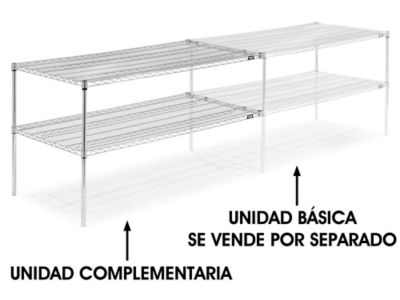 Unidad Complementaria para Estantería de Alambre de Dos Repisas - 60 x 30 x 34", H-6761-34AC Cromada