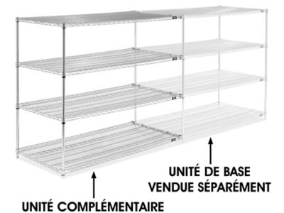 Chrome Wire Shelving Add-On Unit - 60 x 30 x 54" H-6761-54A