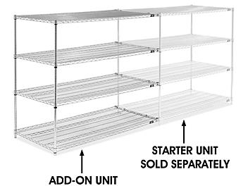 Chrome Wire Shelving Add-On Unit - 60 x 30 x 54" H-6761-54A