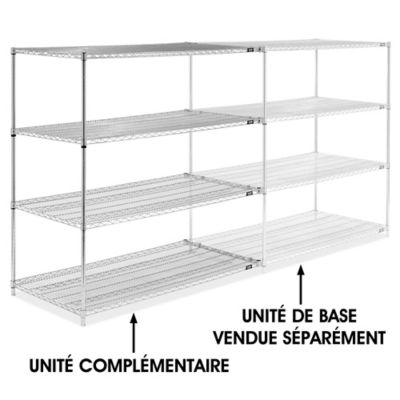 Chrome Wire Shelving Add-On Unit - 60 x 30 x 63" H-6761-63A