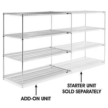 Chrome Wire Shelving Add-On Unit - 60 x 30 x 63" H-6761-63A