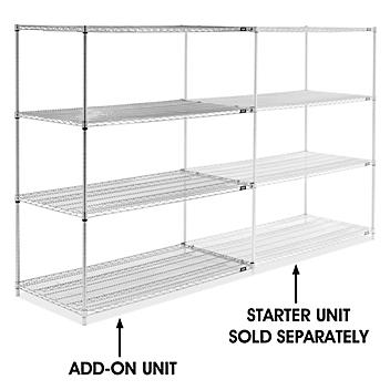 Chrome Wire Shelving Add-On Unit - 60 x 30 x 72" H-6761-72A