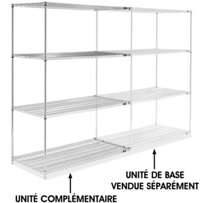 Chrome Wire Shelving Add-On Unit - 60 x 30 x 86" H-6761-86A