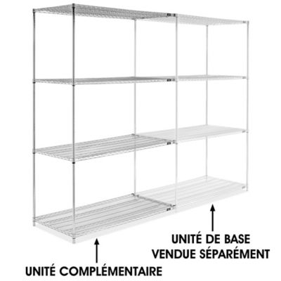 Chrome Wire Shelving Add-On Unit - 60 x 30 x 96" H-6761-96A