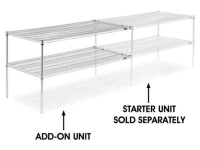  Chrome Wire Shelving Add-On Unit - 60 x 30"