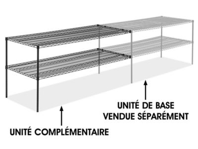 Add-On Unit for Two-Shelf Wire Shelving - 72 x 30 x 34", Black H-6762-34ABL