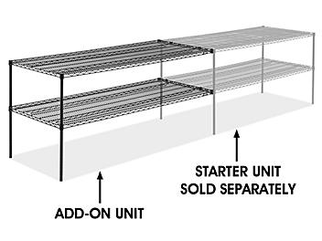 Add-On Unit for Two-Shelf Wire Shelving - 72 x 30 x 34", Black H-6762-34ABL