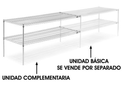 Unidad Complementaria para Estantería de Alambre de Dos Repisas - 72 x 30 x 34", H-6762-34AC Cromada