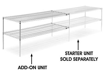 Add-On Unit for Two-Shelf Wire Shelving - 72 x 30 x 34", Chrome H-6762-34AC