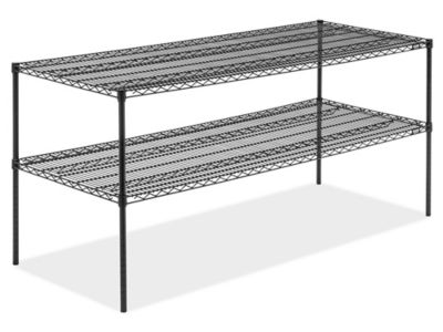 Two-Shelf Wire Shelving Unit - 72 x 30 x 34", Black H-6762-34BL