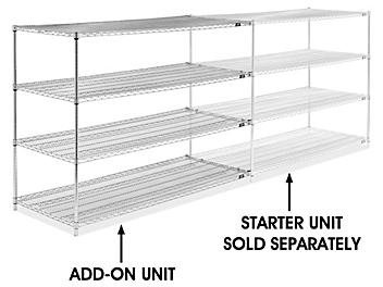Chrome Wire Shelving Add-On Unit - 72 x 30 x 54" H-6762-54A