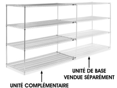 Chrome Wire Shelving Add-On Unit - 72 x 30 x 63" H-6762-63A