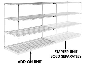 Chrome Wire Shelving Add-On Unit - 72 x 30 x 63" H-6762-63A