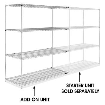 Chrome Wire Shelving Add-On Unit - 72 x 30 x 86" H-6762-86A