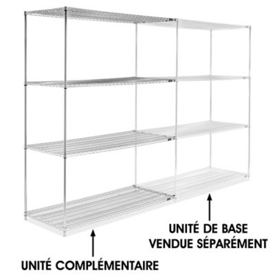 Chrome Wire Shelving Add-On Unit - 72 x 30 x 96" H-6762-96A