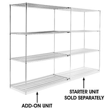 Chrome Wire Shelving Add-On Unit - 72 x 30 x 96" H-6762-96A