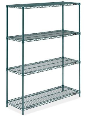Epoxy Wire Shelving Unit - 48 x 18 x 63", Green H-6764G