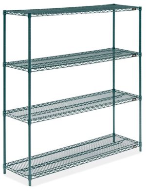 Epoxy Wire Shelving Unit - 60 x 18 x 63", Green H-6765G