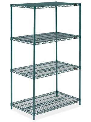 Epoxy Wire Shelving Unit - 36 x 24 x 63", Green H-6767G