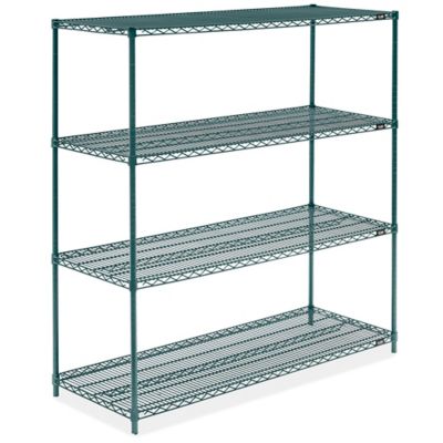 Epoxy Wire Shelving Unit - 60 x 24 x 63", Green H-6769G