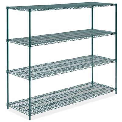Epoxy Wire Shelving Unit - 72 x 24 x 63", Green H-6770G
