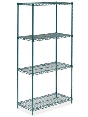 Epoxy Wire Shelving Unit - 36 x 18 x 72", Green H-6771G