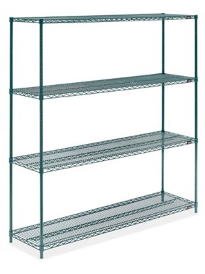 Epoxy Wire Shelving Unit - 72 x 18 x 72", Green H-6772G