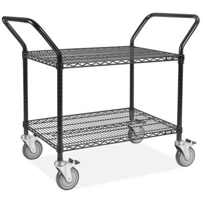 Black Heavy-Duty Wire Cart - 48 x 24 x 41 - ULINE Canada - H-6787