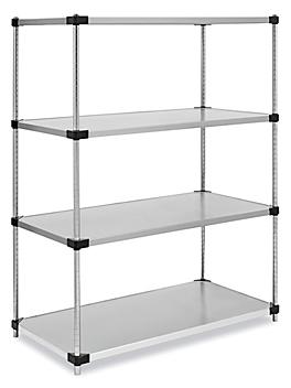 Solid Stainless Steel Shelving - 48 x 24 x 63" H-6815