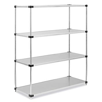 Solid Stainless Steel Shelving - 60 x 24 x 63" H-6816
