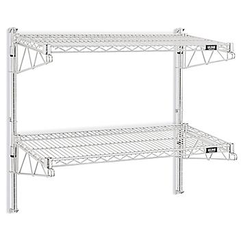 Stainless Steel Wall-Mount Wire Shelving - 36 x 18 x 34" H-6827