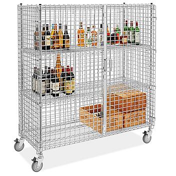 Stainless Steel Security Cart - 60 x 24 x 69" H-6841