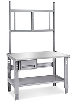 Deluxe Workstation Starter Table - 48 x 30", Stainless Steel Top H-6843-SS
